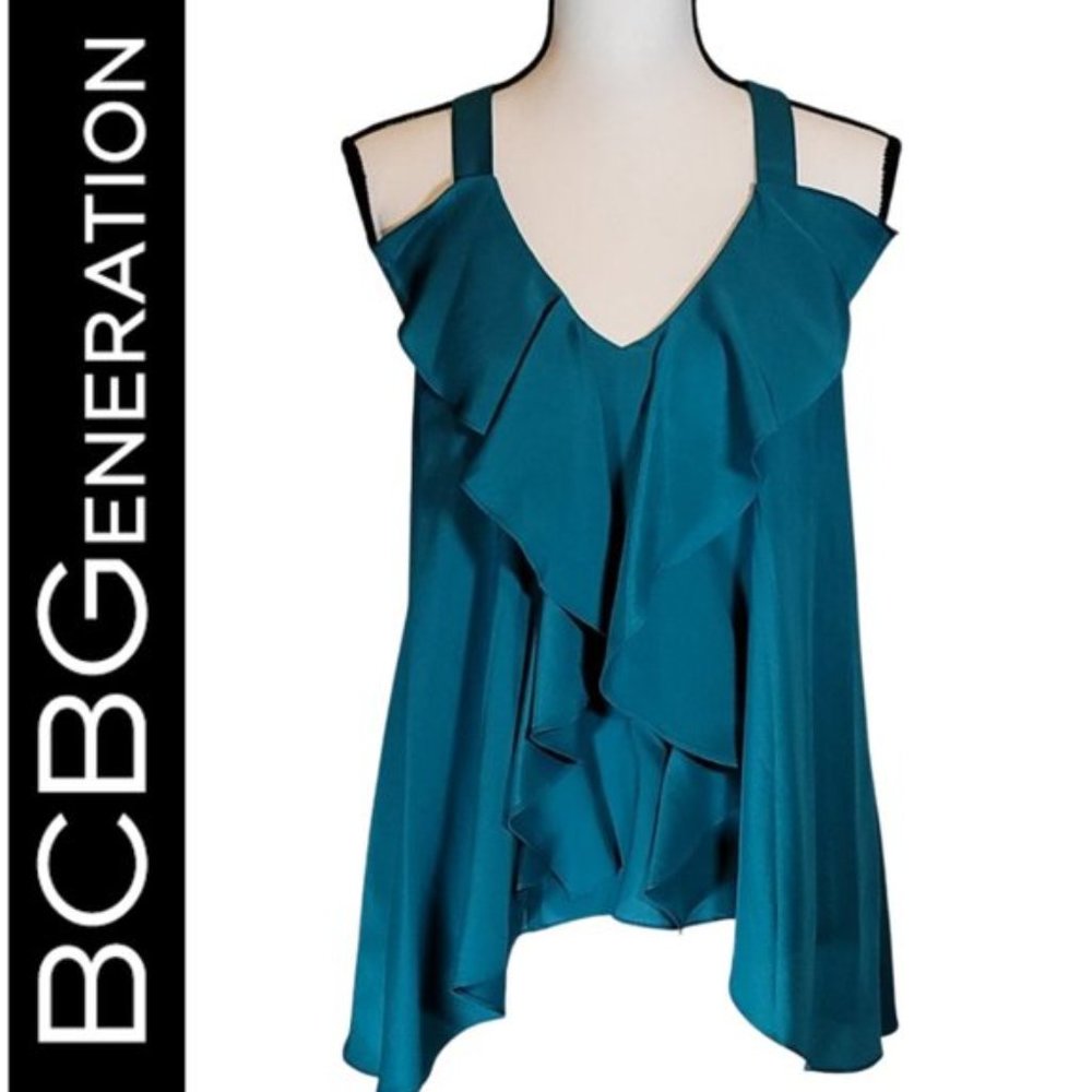 Bcbgeneration Asymmetrical Ruffle Sleeveless Top - image 4